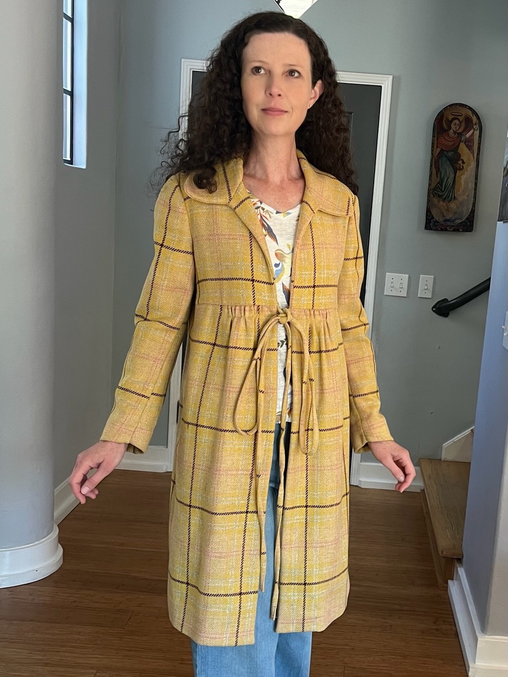 Marni vintage yellow plaid coat size 40